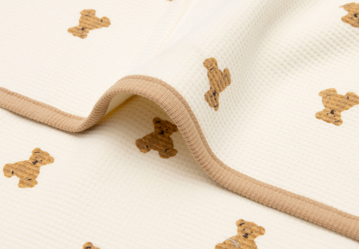 Couverture Bébé Little Waffle Mini Teddy Bear 75 × 100 cm | Jollein