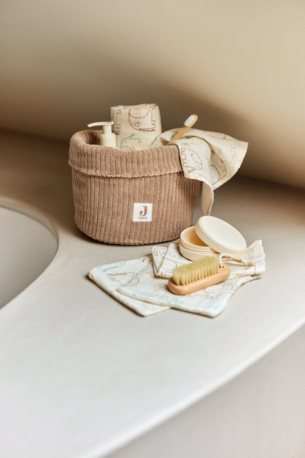 Panier de Rangement Bébé Cloudy Rib | Jollein