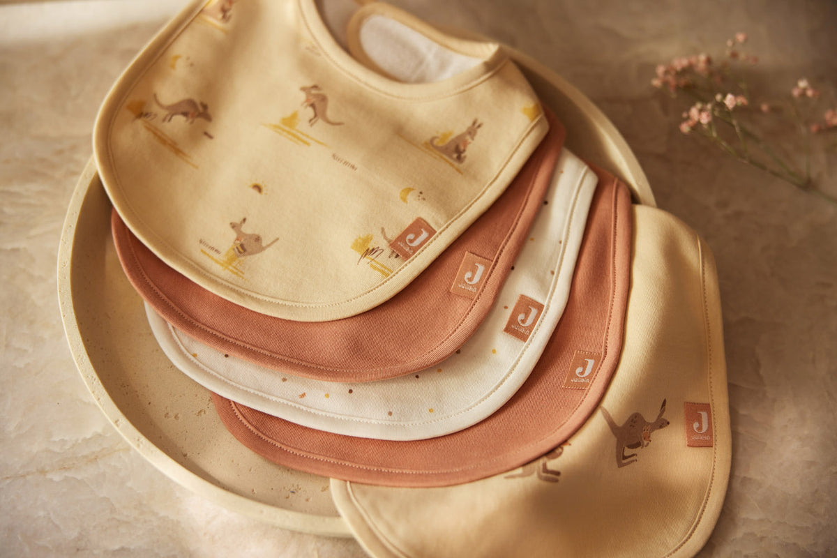 Bavoirs bébé imperméables Kangaroots – Lot de 5 | Jollein