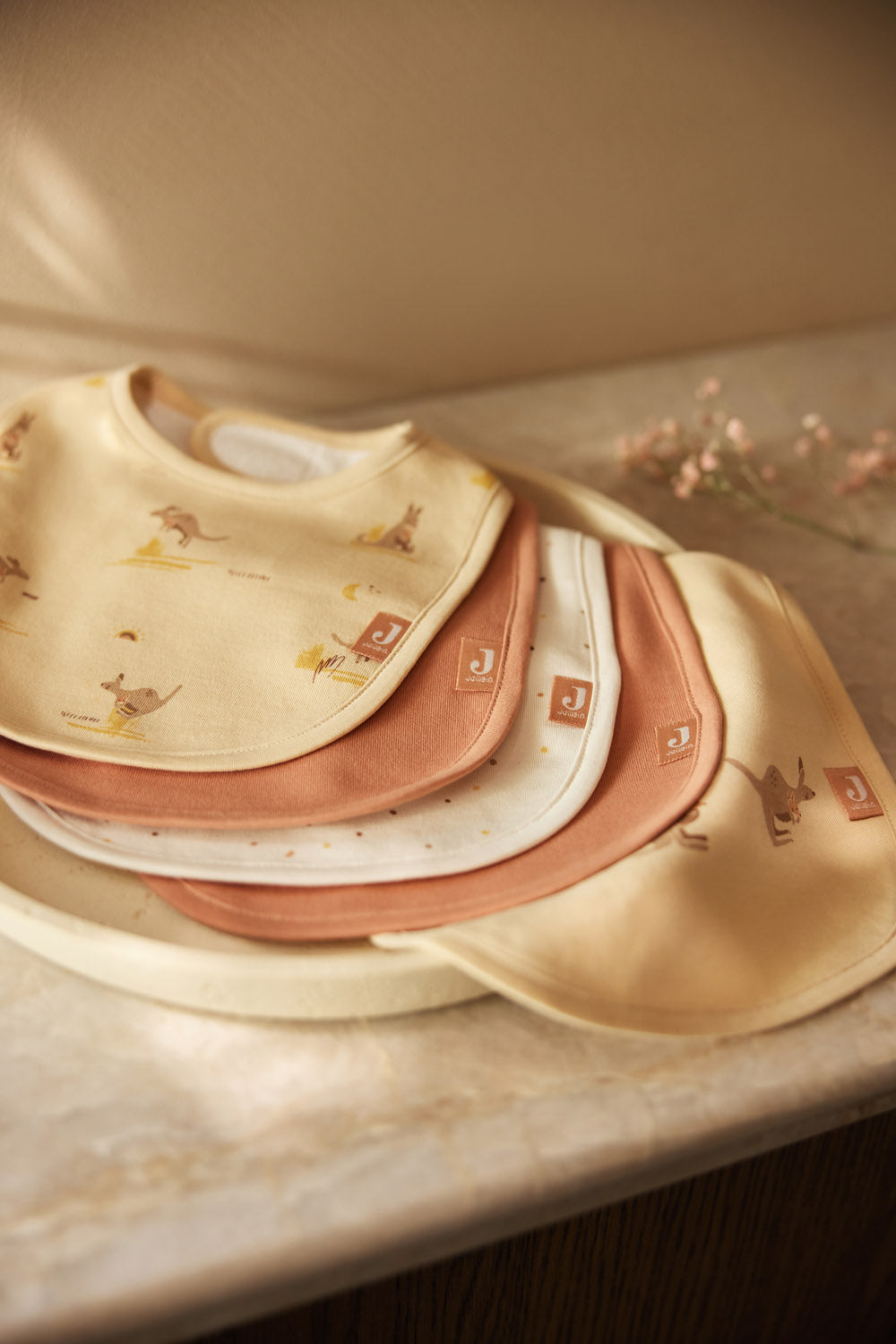 Bavoirs bébé imperméables Kangaroots – Lot de 5 | Jollein
